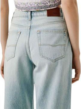 Calça jeans Pepe Jeans Wide Trun Up para mulher.
