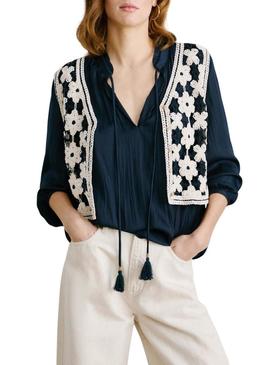 Colete Pepe Jeans Olivia crochê para mulher