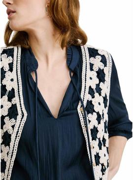 Colete Pepe Jeans Olivia crochê para mulher