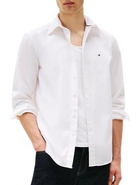 Camisa Tommy Hilfiger Core Flex branca para homem.