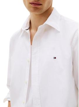 Camisa Tommy Hilfiger Core Flex branca para homem.