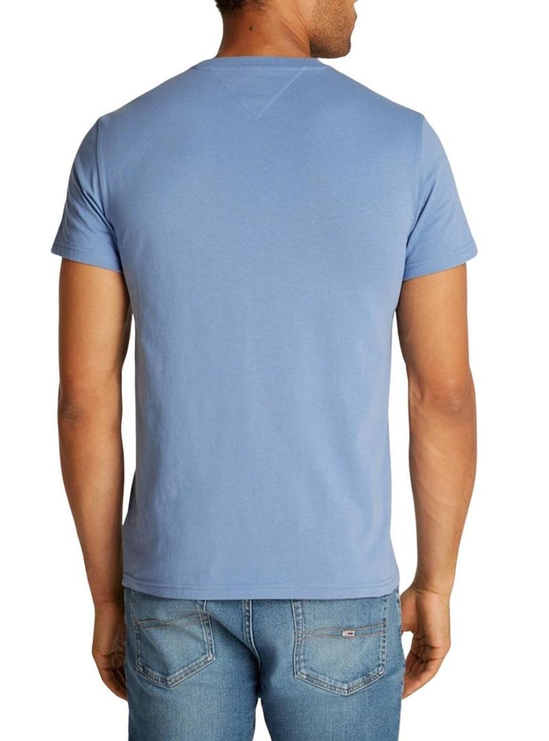 Camisa Tommy Jeans Varsity Pop azul para homem.