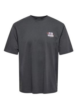 Camiseta Only and Sons Tristan cinza para homem.