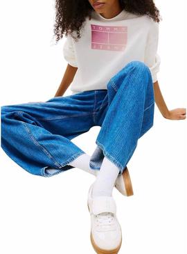 Moletom Tommy Jeans Gradient branco para mulher
