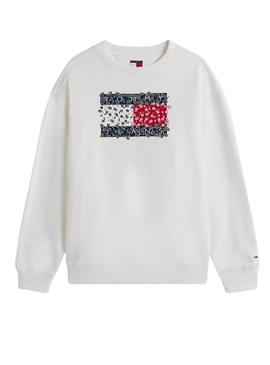 Camisola Tommy Jeans Floral branca para mulher