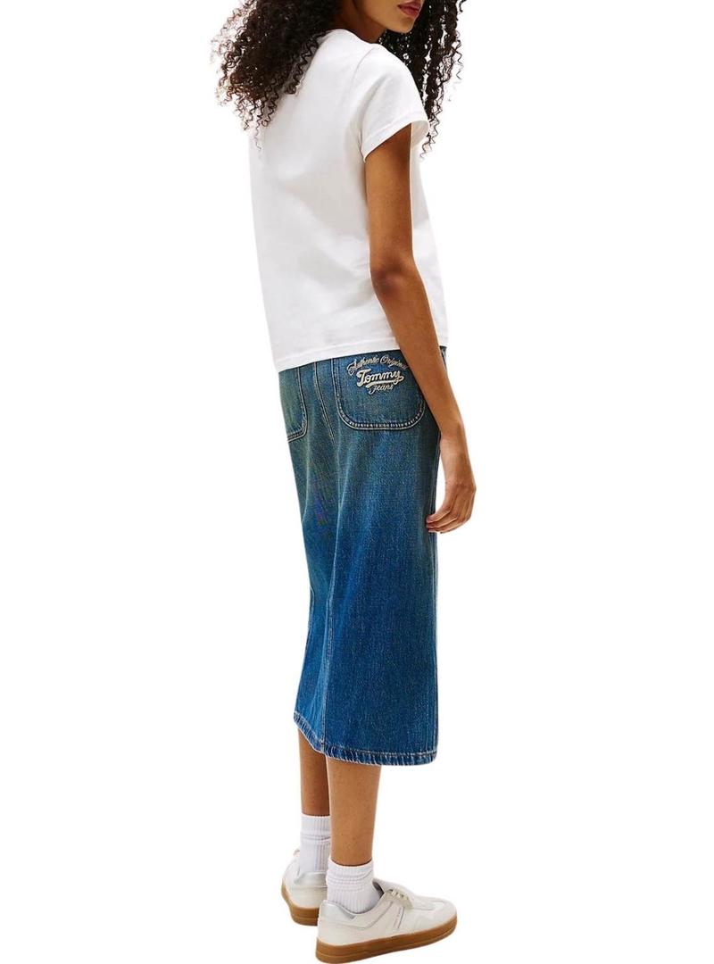 Camiseta Tommy Jeans Floral branca para mulher.