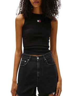 Camiseta regata Tommy Jeans preta para mulher