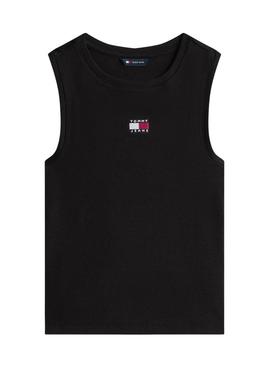Camiseta regata Tommy Jeans preta para mulher