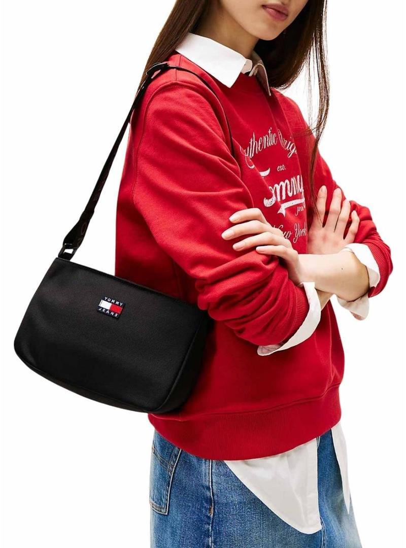 Bolsas Tommy Jeans Daily Shoulder preta para mulheres