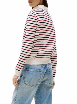 Camiseta listrada Essential Crew da Tommy Jeans para mulheres.