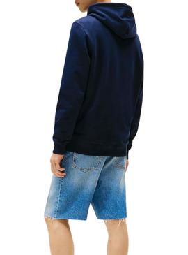 Moletom Tommy Jeans Pop azul marinho para homens.