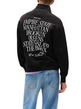 Camisola Tommy Jeans New York preta para homem.