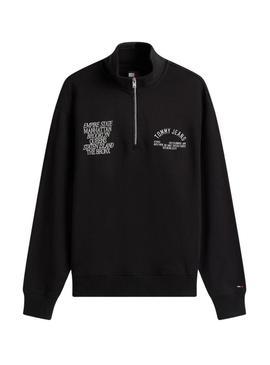 Camisola Tommy Jeans New York preta para homem.