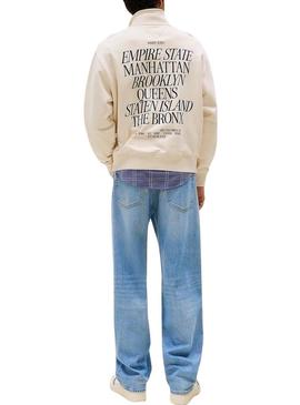 Moletom Tommy Jeans New York bege para homem