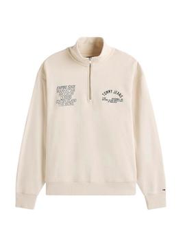 Moletom Tommy Jeans New York bege para homem