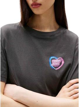 Camiseta Tommy Jeans Neon cinza para mulher