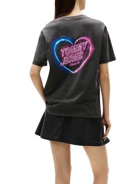 Camiseta Tommy Jeans Neon cinza para mulher