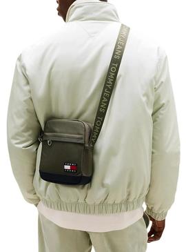 Bolsa tiracolo Tommy Jeans Essential verde para homem