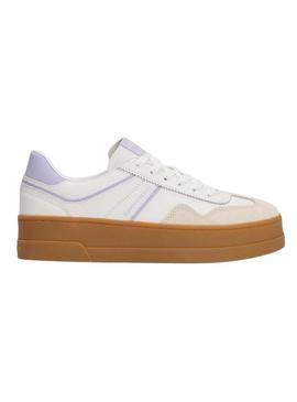 Sapatilhas Tommy Jeans The Greenwich Platform branco e lilás para mulher
