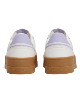 Sapatilhas Tommy Jeans The Greenwich Platform branco e lilás para mulher
