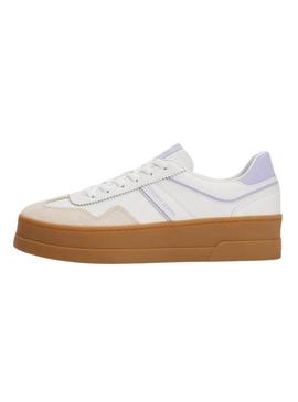 Sapatilhas Tommy Jeans The Greenwich Platform branco e lilás para mulher
