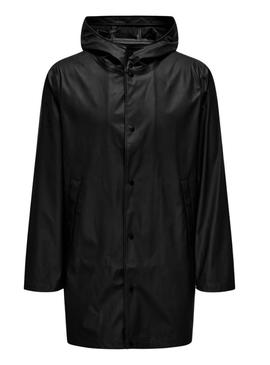 Impermeável Only and Sons Luca preto para homem.