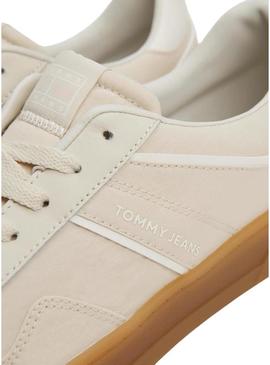 Sapatilhas Tommy Jeans Greenwich em tecido bege para mulher