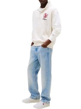 Sapatos Tommy Jeans Archive branco para homens.