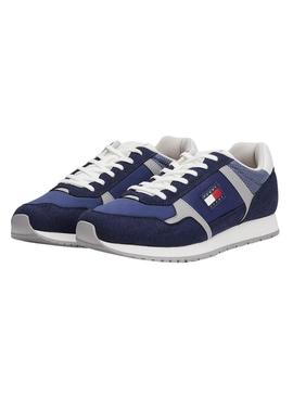 Sapatos Tommy Jeans Runner Casual azul para homem.