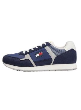 Sapatos Tommy Jeans Runner Casual azul para homem.