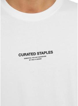Camiseta Only and Sons Curated branca para homem