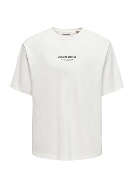 Camiseta Only and Sons Curated branca para homem
