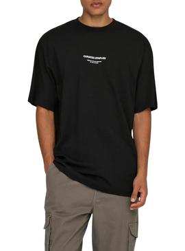 Camiseta Only and Sons Curated preta para homem.
