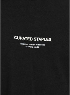 Camiseta Only and Sons Curated preta para homem.