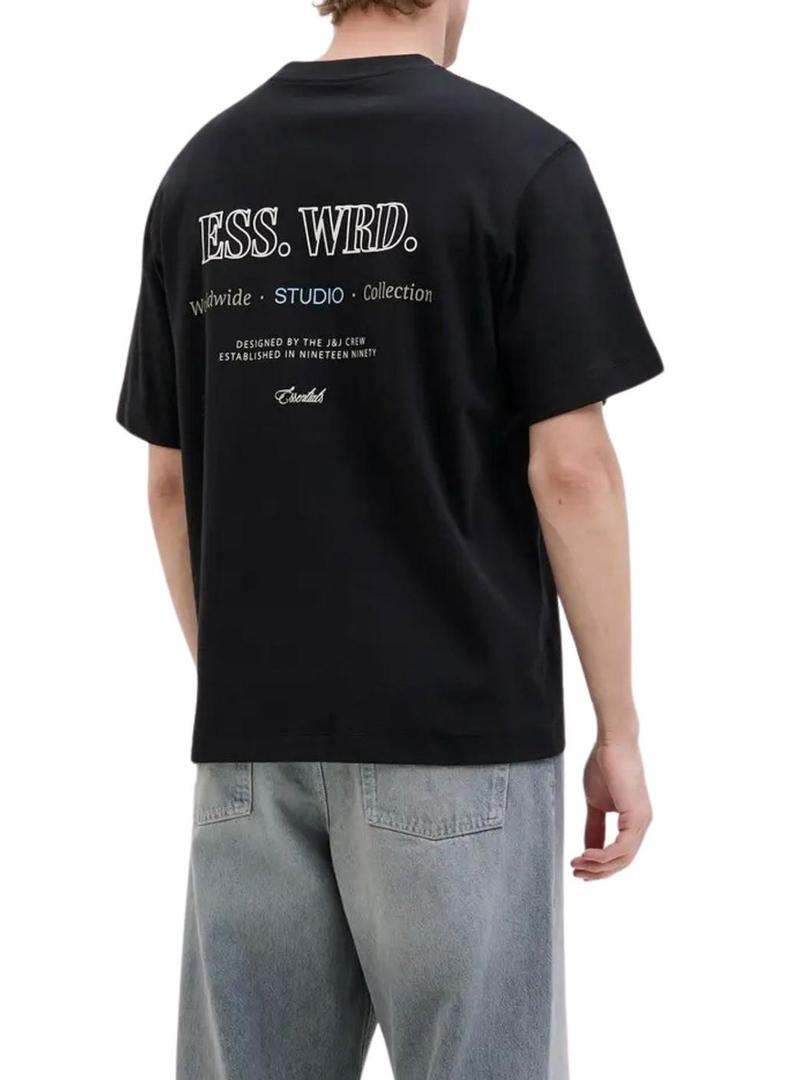 Camiseta Jack and Jones Urban preta para homem.