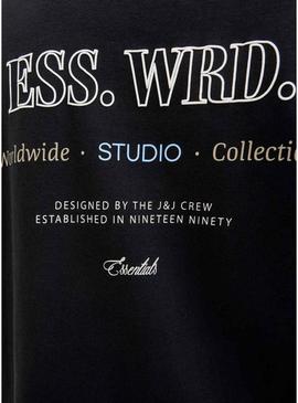 Camiseta Jack and Jones Urban preta para homem.