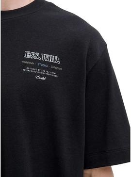 Camiseta Jack and Jones Urban preta para homem.