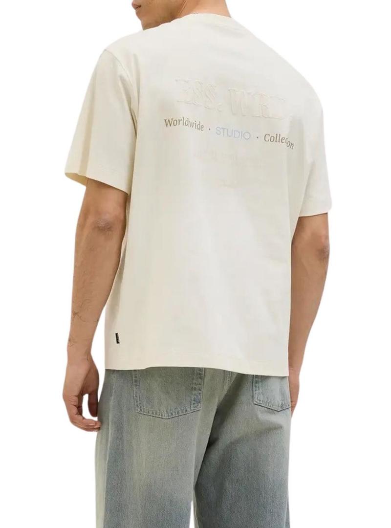 Camisa Jack and Jones Urban bege para homem.