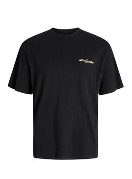 Camiseta Jack and Jones Bradley preta para homens.