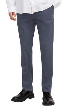 Calça chino Jack and Jones Marco azul marinho para homem.