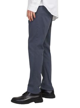 Calça chino Jack and Jones Marco azul marinho para homem.
