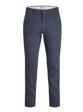 Calça chino Jack and Jones Marco azul marinho para homem.