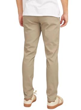 Calça chino Jack and Jones Marco bege para homem.