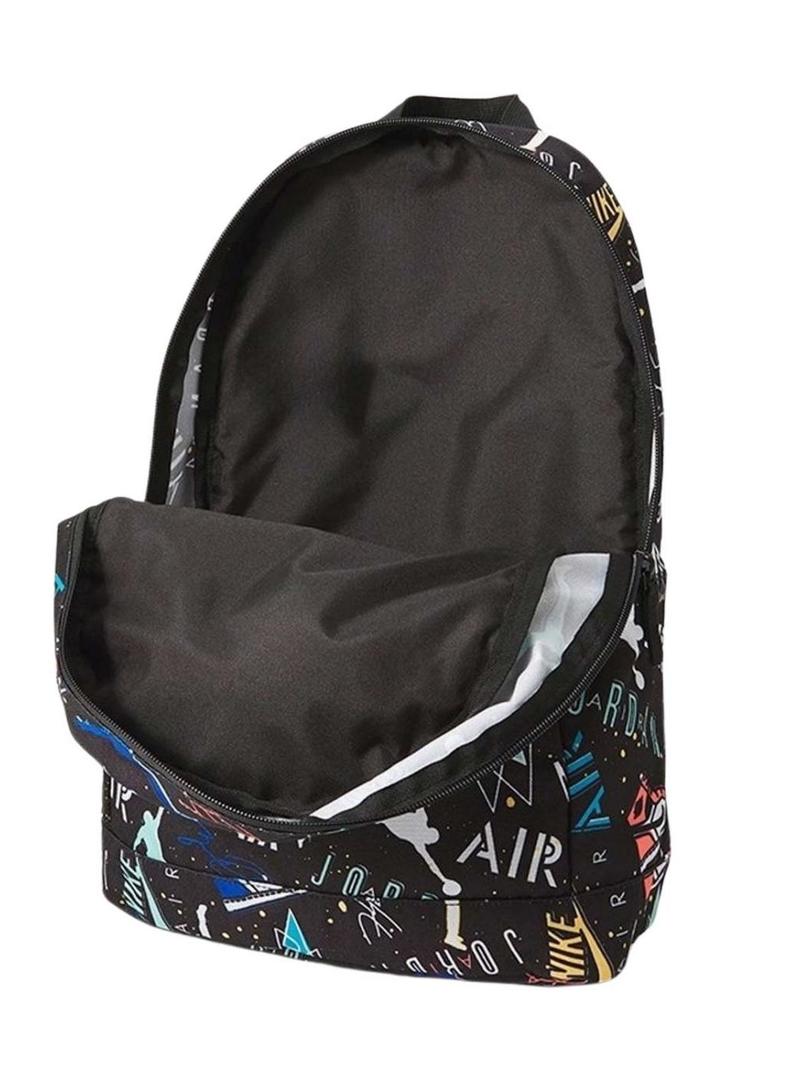 Mochila Air Jordan estampada preta para menina e menino