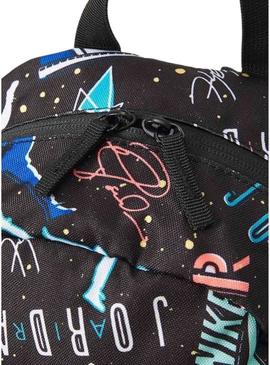 Mochila Air Jordan estampada preta para menina e menino