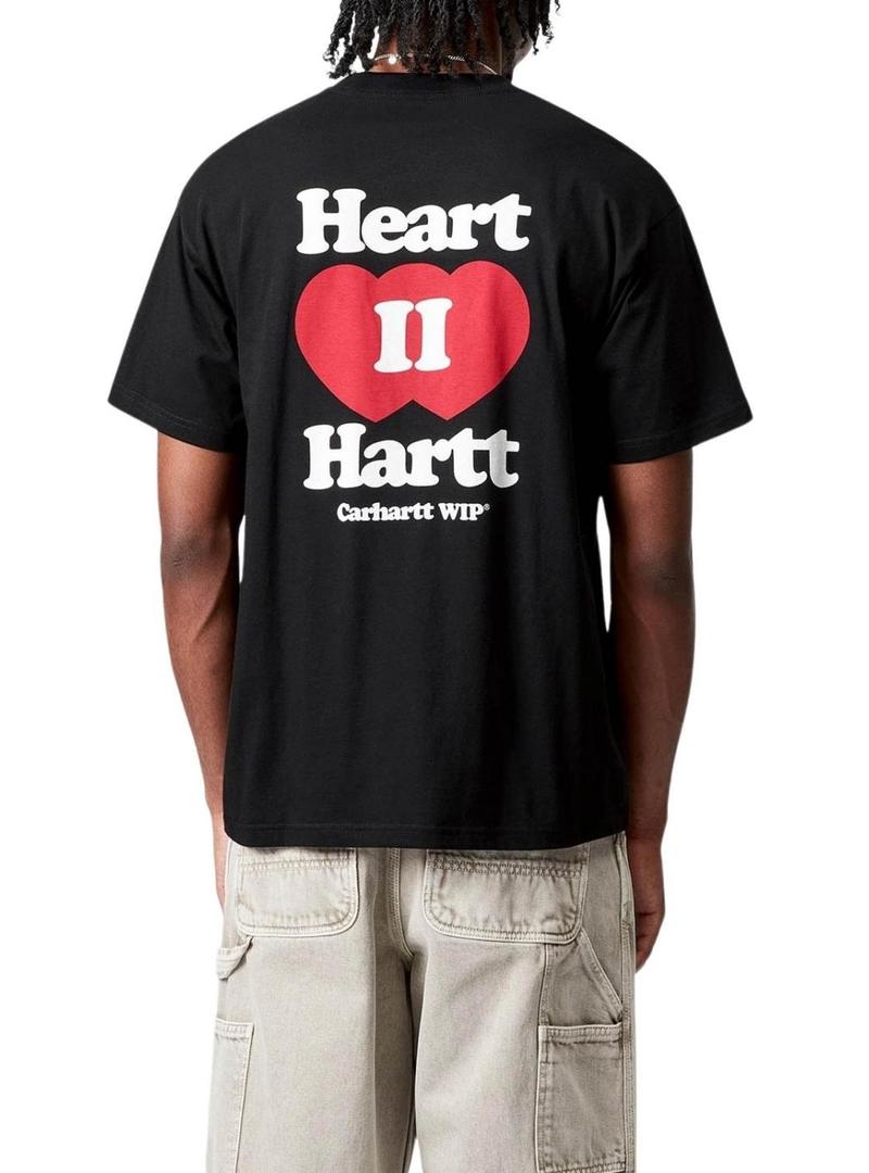 Camiseta Carhartt Heart preta para homem.