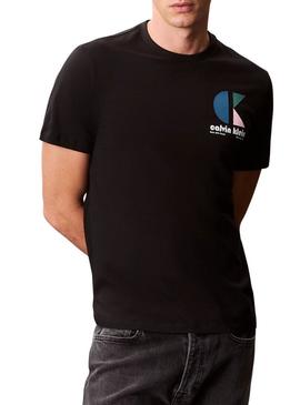 Camiseta Calvin Klein Jeans Bauhaus preta para homem.