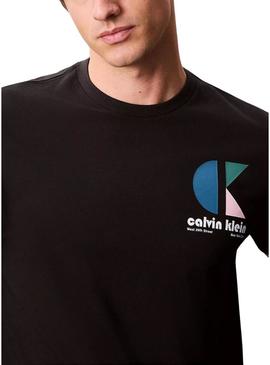 Camiseta Calvin Klein Jeans Bauhaus preta para homem.