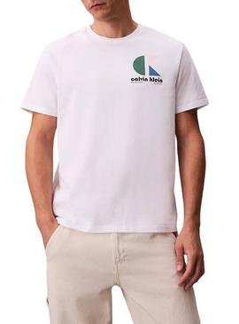 Camisa Calvin Klein Jeans Bauhaus branca para homem