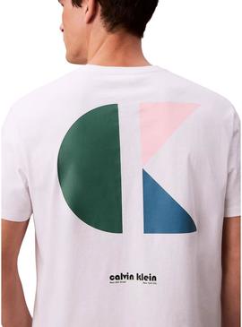Camisa Calvin Klein Jeans Bauhaus branca para homem
